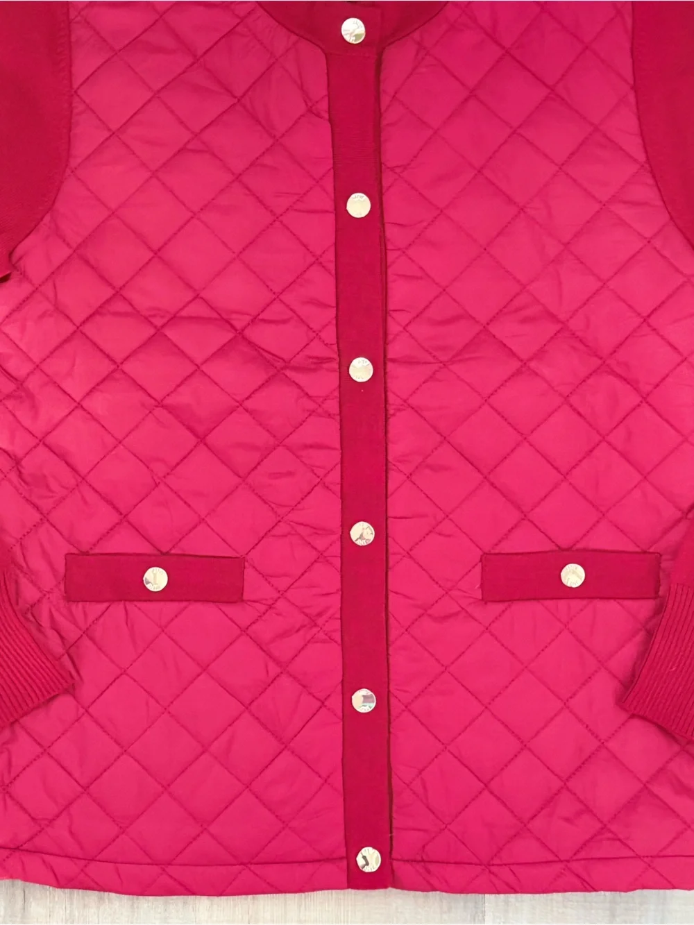Jones New York Quilted Classic Red Button-Front Quilted Cozy Women’s Jacket
